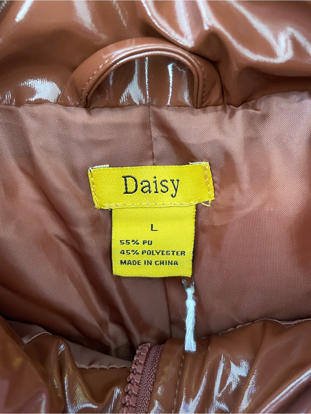 Daisy Shiny Cropped Puffer Jacket - Brown - Picture 12 of 12